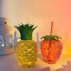 Пластиковый стакан с крышкой и трубочкой в виде ананаса 500 мл Клубничный Кофе со льдом Винная Кружка для чая Фруктовидный стакан-термос для вечеринки Свадьбы Дня рождения