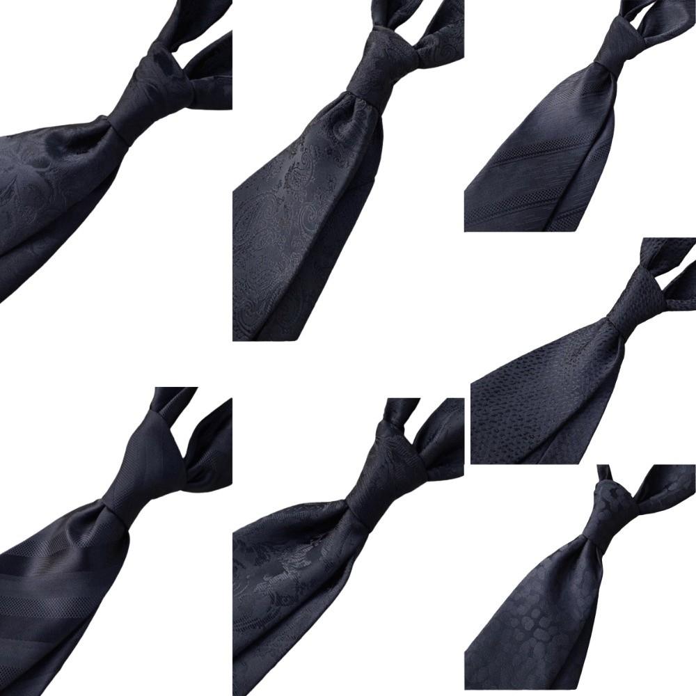 Stripes Men Necktie Floral Retro Cravat Simple Black Necktie Business