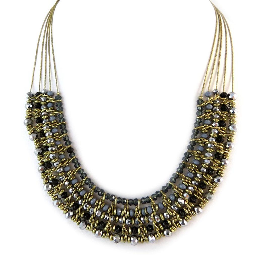 Les Trésors De Lily [N8260] — Дизайнерское колье золотисто-серого цвета «Килиманджаро».