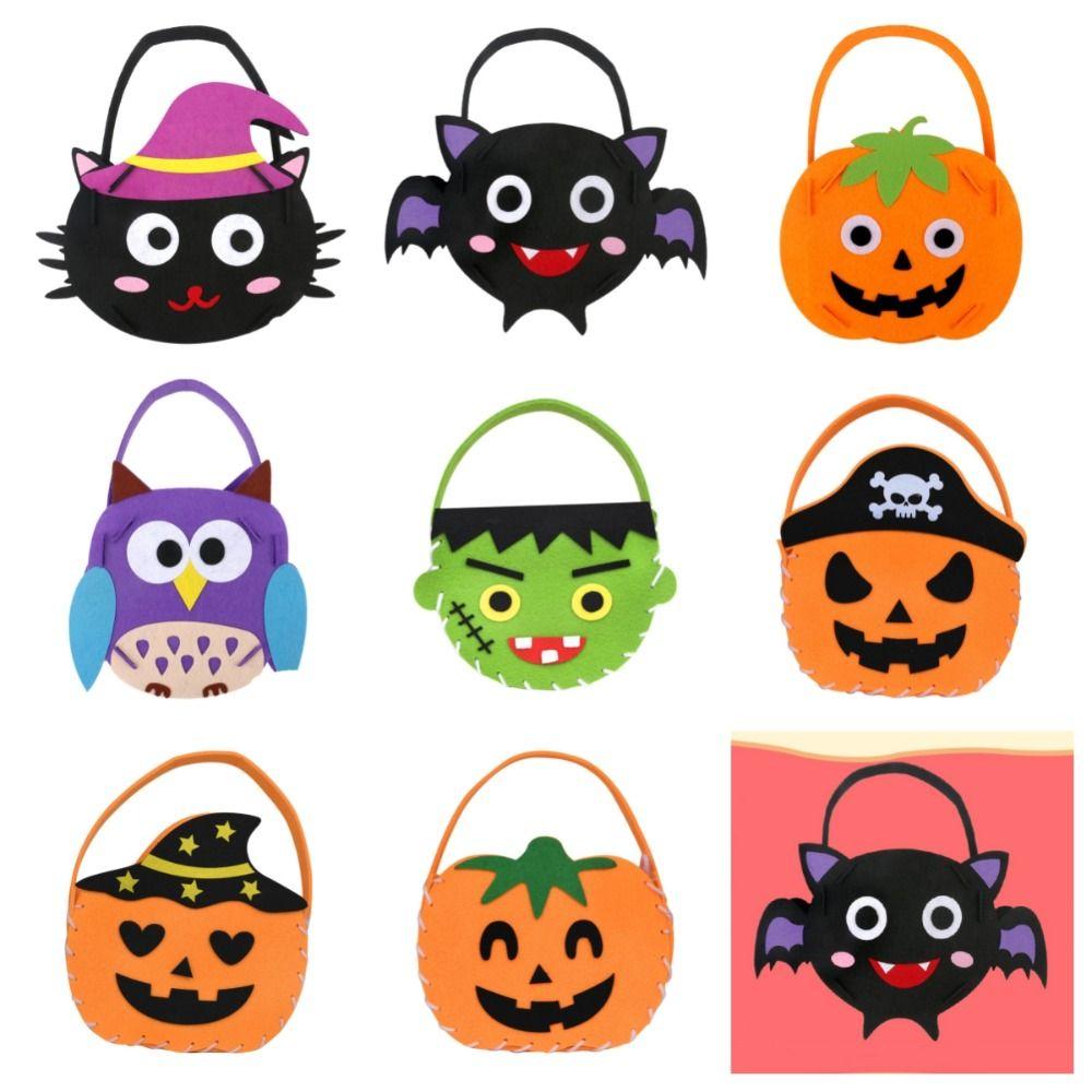 Trick Or Treat Halloween Candy Bag Halloween Decoration Gift Basket Party Halloween Bag For Kids