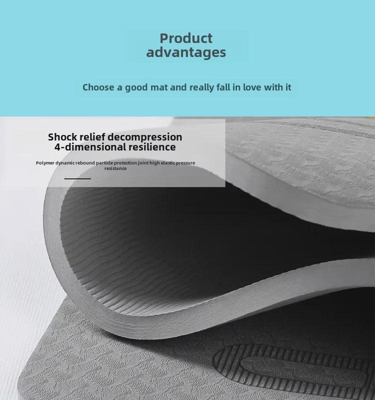 Круглая скакалка и коврик для йоги TPE: Звукоизолирующая, ударопрочная подушка для фитнеса, танцев и упражнений в помещении