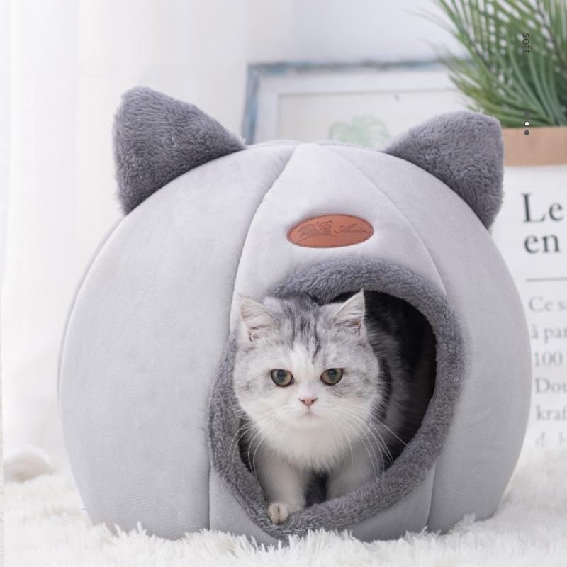 Кровать-пещера для кошек, домик-конура, корзина для котят, комфортный коврик для глубокого сна, корзина для маленьких собак, палатка, уютное гнездо для домашних животных