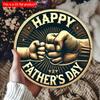 2d Flat 20*20cm, Wooden Happy Father'S Day Vintage Wooden Sign, Round Wall Decor for Home, Farmhouse, Porch and Bedroom, Perfect Holiday Gift