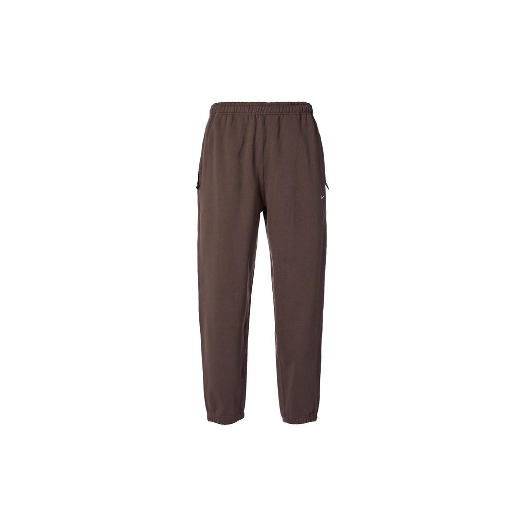 Nike Сплошной цвет с вышивкой логотипа, эластичная талия, свободные вязаные спортивные брюки с манжетами, мужские штаны, коричневые DX1365-237