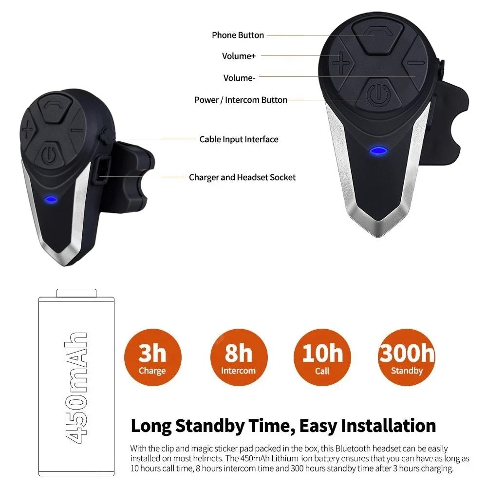 Мотоциклетные Bluetooth-гарнитуры для шлема, домофон для гонщиков, беспроводной переговорный домофон MP3 FM