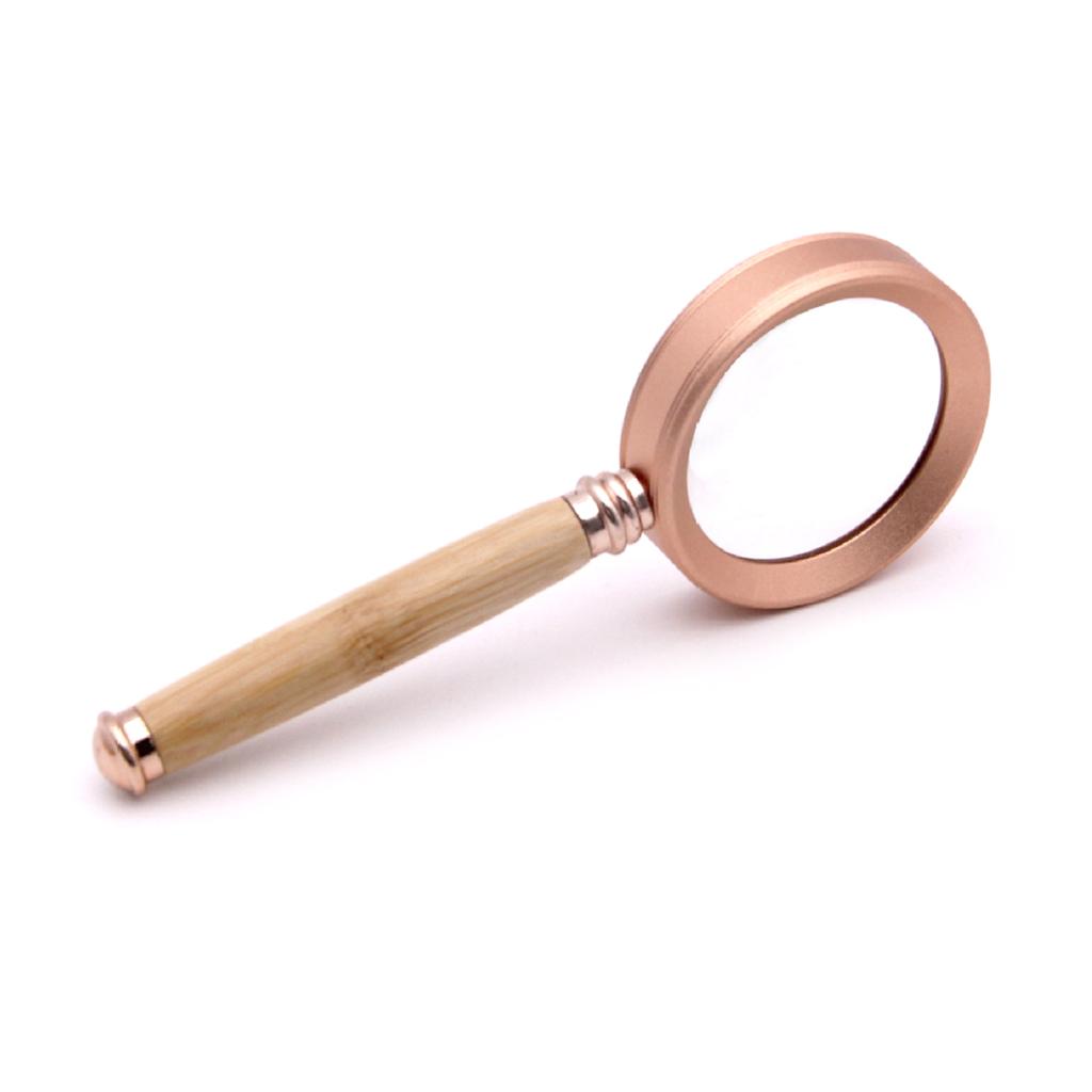 Magnifying Glass 10X 15X 20X Loupes Magnifying Lens Bamboo Handle Magnifier Handheld Multifunction Magnifier for Reading