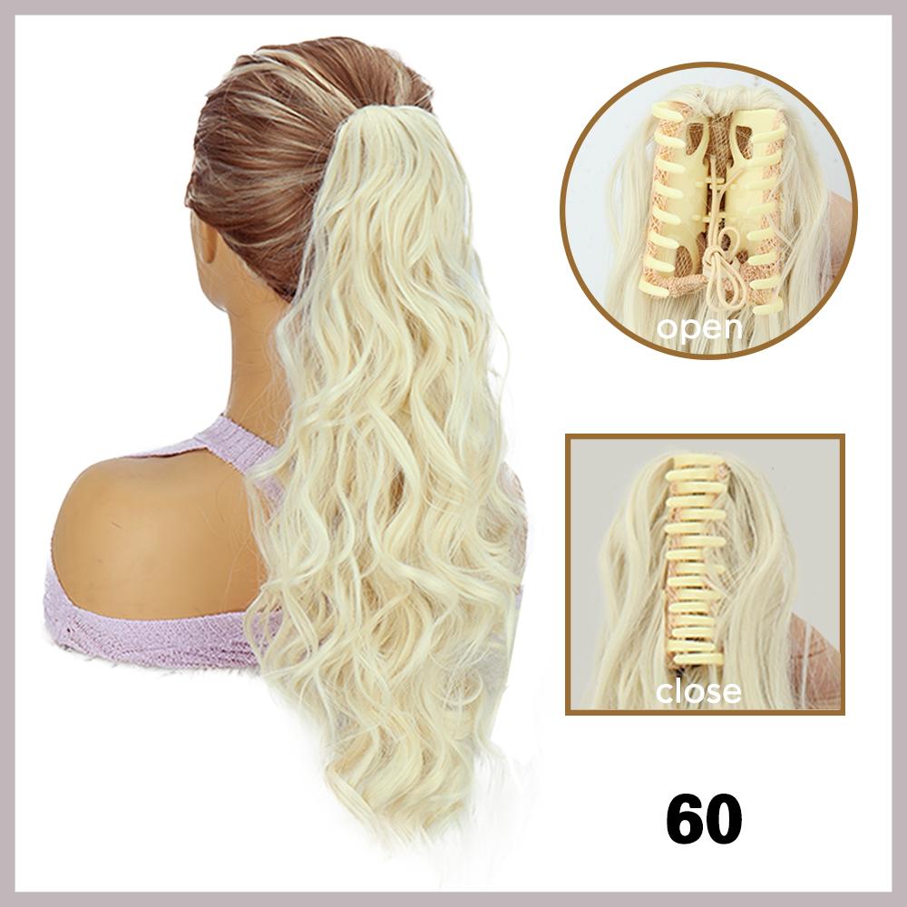 XINRAN Синтетический длинный волнистый вьющийся конский хвост, накладной хвост, высокотемпературное волокно, натуральный парик для женщин, быстрая фиксация