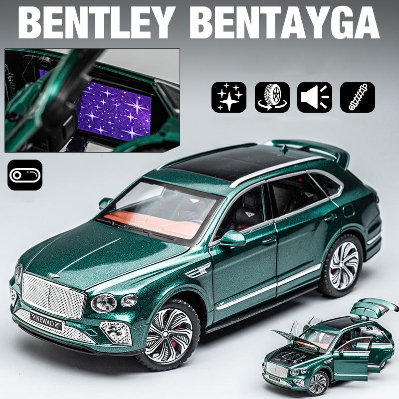1/24 масштаб Bentley Bentayga, литая под давлением модель автомобиля, игрушечный автомобиль с откатным механизмом, звуком и светом для детей, коллекция подарков для мальчиков и девочек