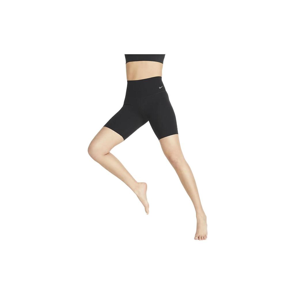 Nike Zenvy Series Solid Logo Print Fitness Shorts Women Bottoms Black DQ6004-010