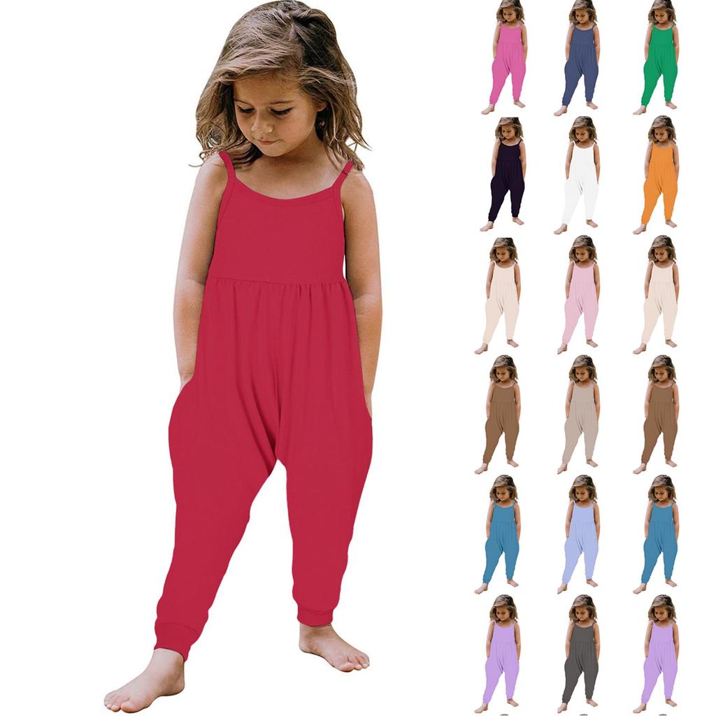 Toddler Kids Baby Girls Sleeveless Summer Romper Jumpsuit Playsuit Clothes