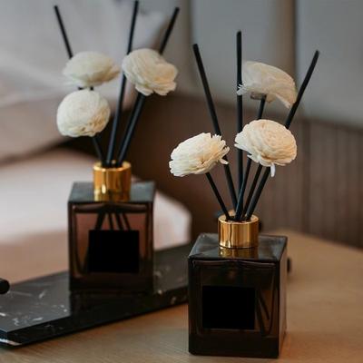 Тростниковый диффузор Сушеные цветы Аромат Без пламени Ароматерапия Эфирное масло Удаление запаха Домашний аромат Украшение Квадратная бутылка