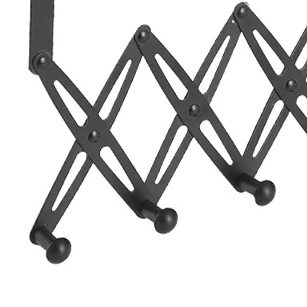 Наддверные крючки, раздвижная вешалка из нержавеющей стали для спальни, 6 вешалок, черная