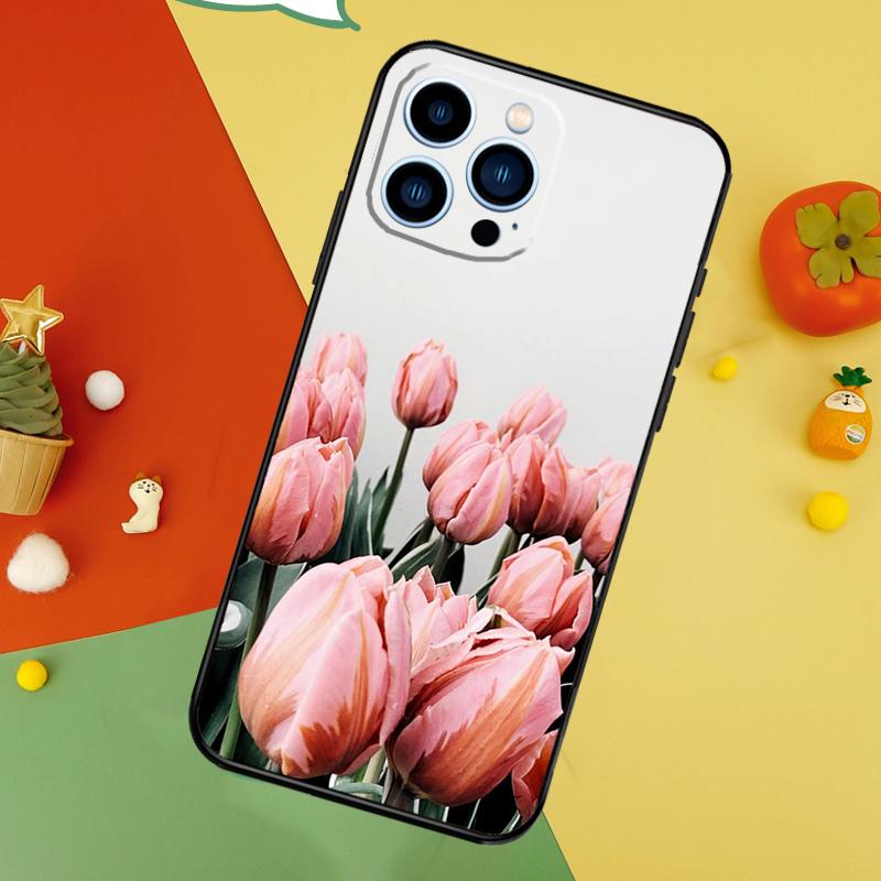 Цветочный чехол для телефона с тюльпанами для iPhone 17 Pro Max 16 15 13 12 11 14 Pro Max Plus 12 13 Mini 16e 17 Air Cover