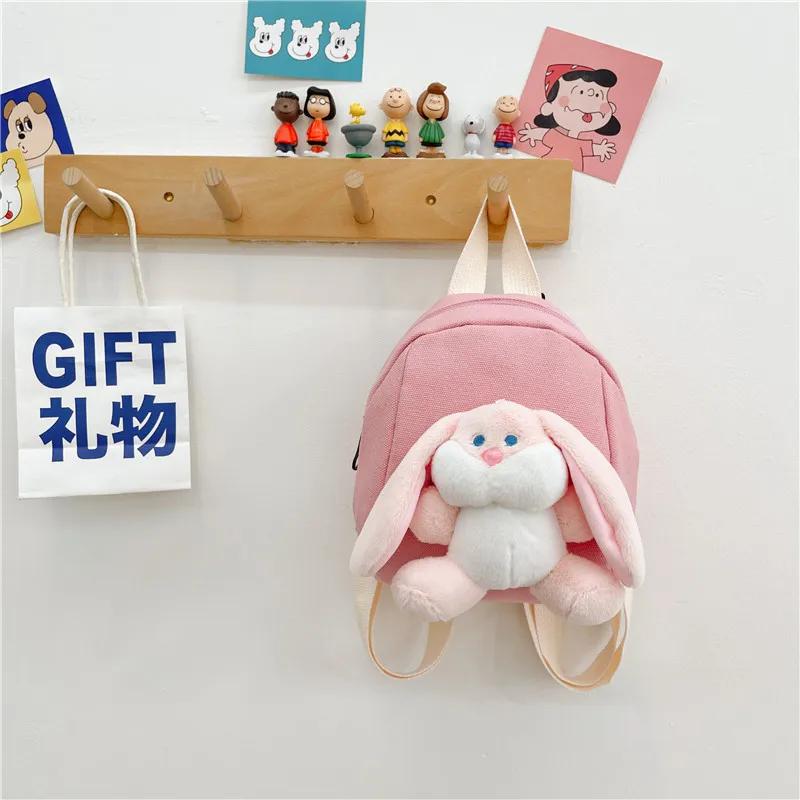 Милый рюкзак с изображением мультяшного кролика, дорожный модный рюкзак большой емкости через плечо, рюкзаки принцесс, универсальные школьные сумки для девочек