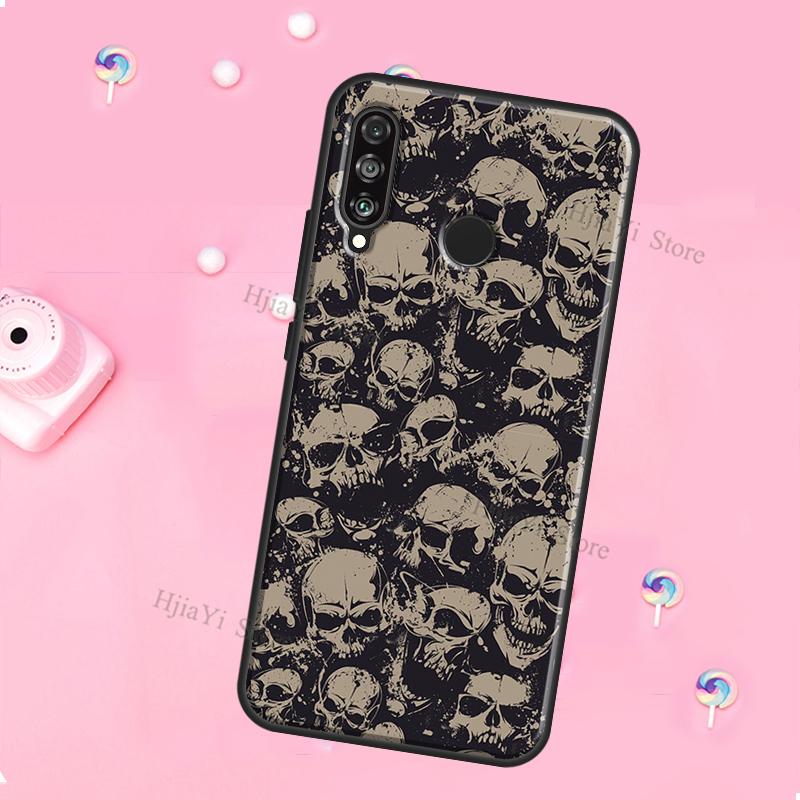 Чехол-череп в готическом стиле для Huawei Honor Magic 5 Lite X8 X9 X8a X9a 50 70 P20 P30 P40 P50 P60 Pro P Smart 2019