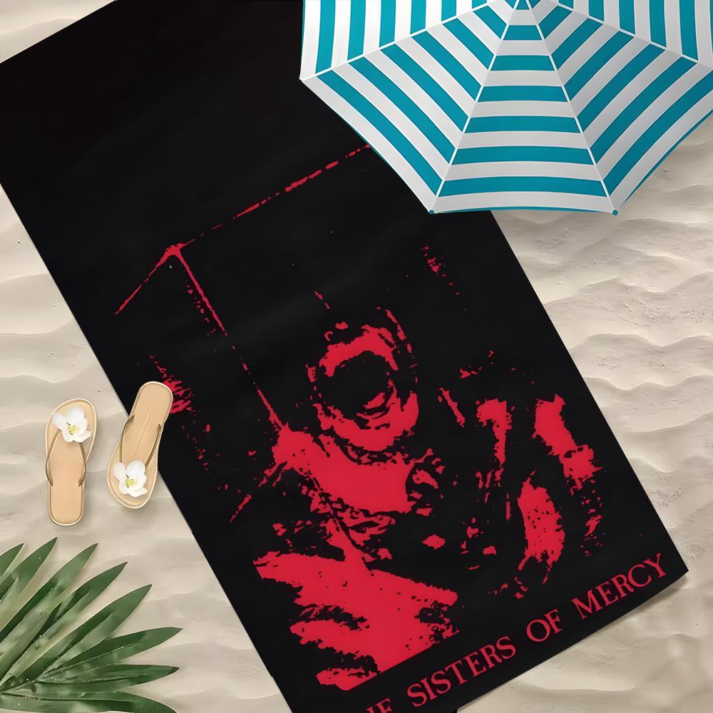 Группа The Sisters of Mercy Полотенце Полиэстер Пляжное полотенце Быстросохнущее Не прилипает песок Банное полотенце для Лета Бассейна Путешествий Отпуска