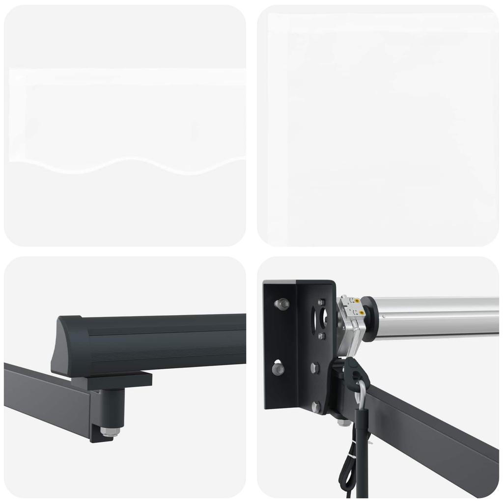 Retractable Awning White 300 x 250 x 165 cm Polyester and Metal