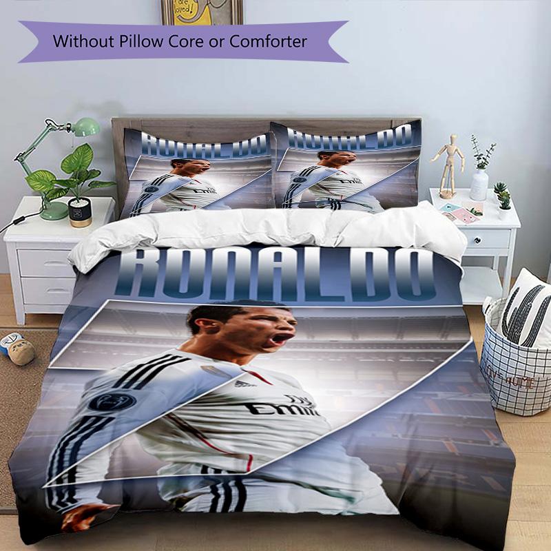Ronaldo's Juventus Legacy Bedding Set, Breathable Duvet Cover with Pillowcases, Soft Bed Linen for Bedroom Home Decoration, Perfect Festival Birthday