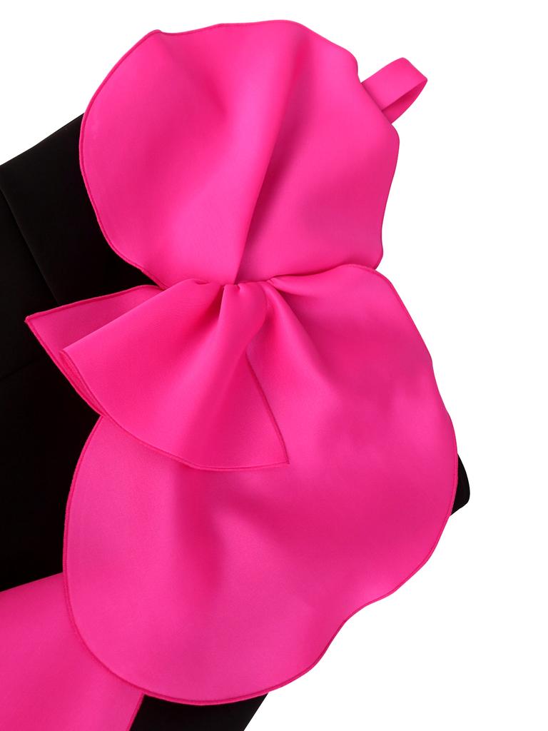 AOMEI Женские платья с аппликациями цвета фуксии, нерегулярные оборки, лоскутные платья с высокой талией и без рукавов, коктейльные платья на день рождения, вечерние мероприятия