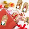 100pcs Christmas Cartoon Kraft Paper Tags Cute Santa Claus Crafts Hanging Labels Christmas Decor Supplies 3*5cm