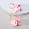 Unusual Earrings For Women Korean Fashion Acrylic Rose Petals Flower DangleTrend Luxury Design Wedding Party Jewelry Accessories