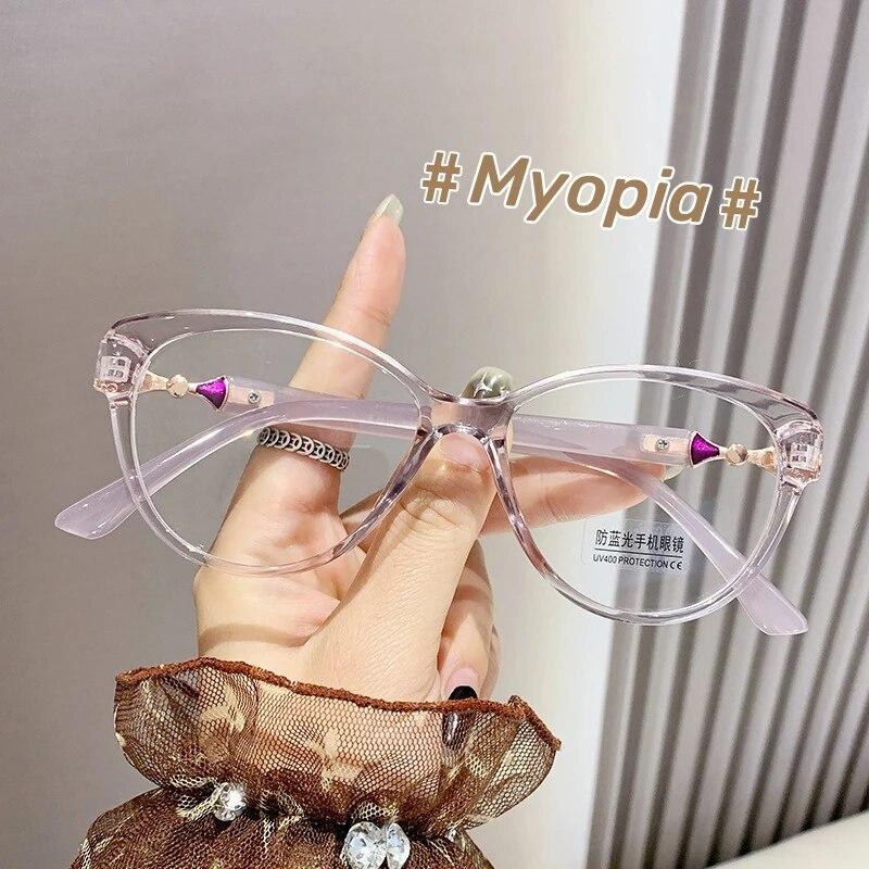 Новые антисиние очки для близорукости, винтажные очки в круглой оправе, очки для близорукости для мужчин и женщин, близорукие, минус диоптрии