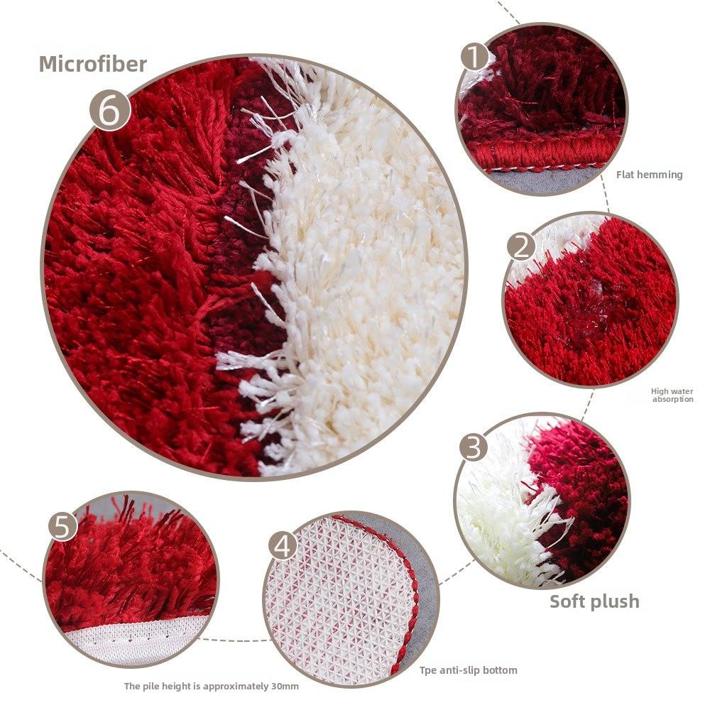 Thickened Geometric Bathroom Carpet Three-piece Bathroom Floor Mat Non-slip Mat Rectangular Foot Mat Entry Door Absorbent Mat