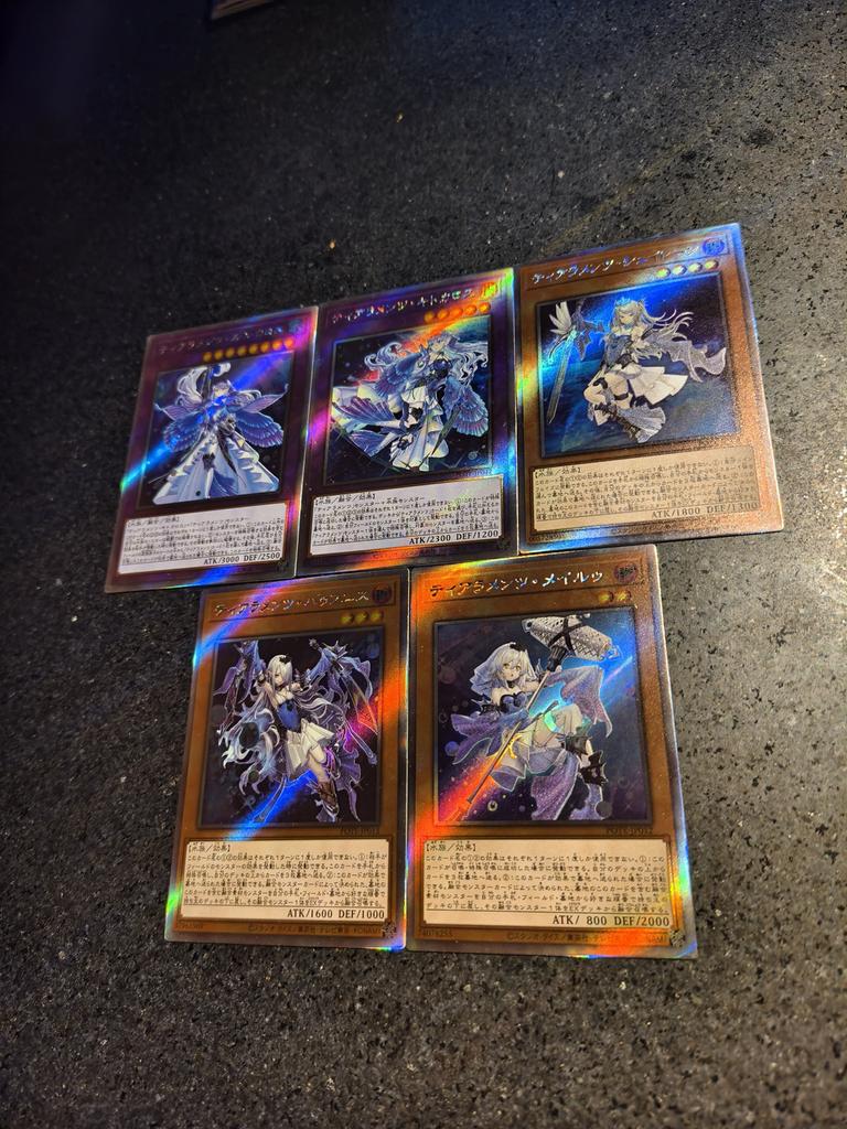 Yu-gi-oh! 5pcs/set Tearalaments Diy Self-made Card Collection Cards Gauze Flash Anime Toy Gift Colorful Flash
