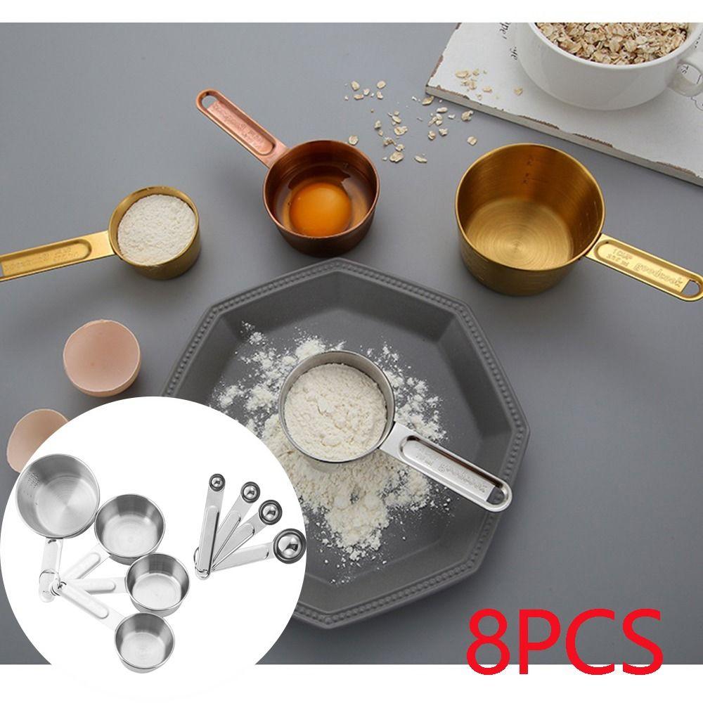 8Pcs Stackable Spoons Measuring Cups Measuring Spoons Set Scaled Baking Tools Cooking