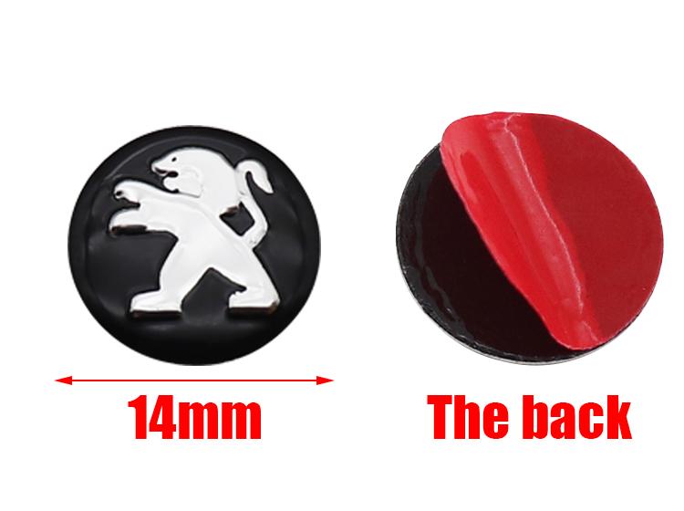 50pcs 100pcs Peugeot Hot sale old 14mm 16mm 3D Aluminum Car Logo Key Fob Decoration Emblem Auto Key Badge Sticker Accessories
