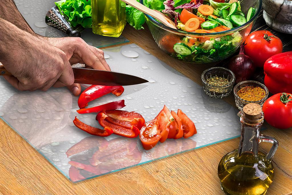 Glass protective plate for the stove 2x45x52 Drops