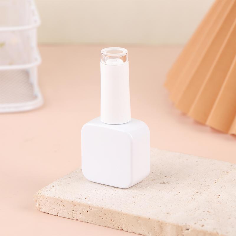 8/10/12/15Ml Empty Glass Nail Gel Bottle Matt White Filling Nail Polish Glue Sealing Basic Oils Light-Resistant Good Storage