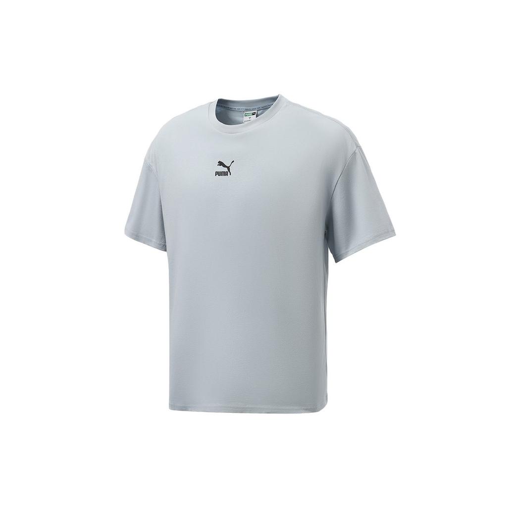 PUMA T Shirts Men's Light Blue Crew Neck Moderate Straight Fit 533100-61