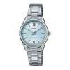 Casio LTP-V005D-2B3 Женские стандартные аналоговые часы на стальном браслете с бледно-голубым циферблатом, 3 стрелки, Синие, Аналоговые часы с кварцевым механизмом.