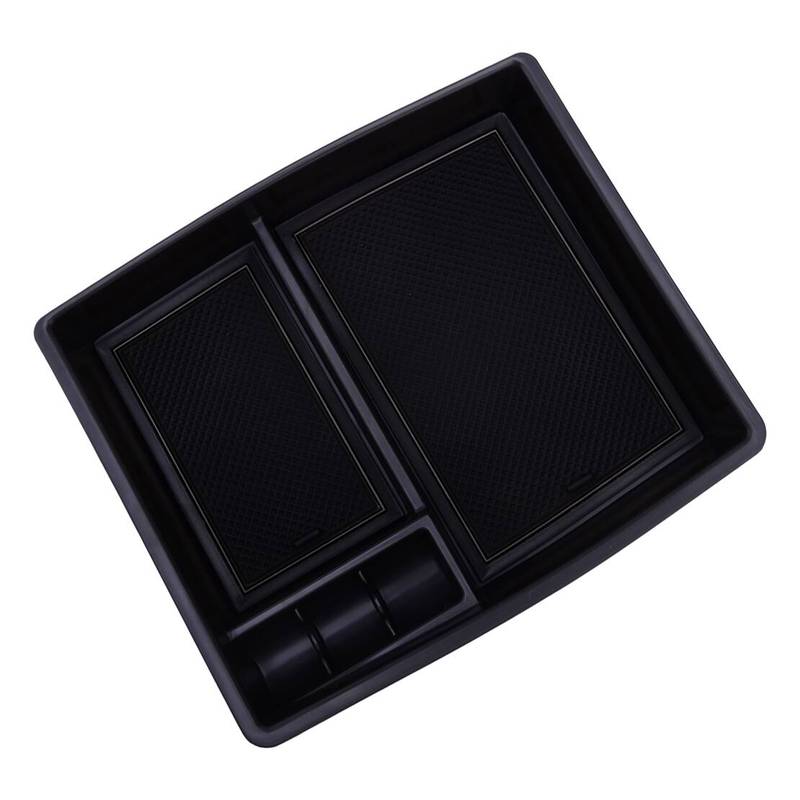 Black Central Console Armrest Storage Box Container Organizer Tray With Cushion Fit for Toyota Tacoma 2024 Left Hand Drive