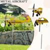 1шт 3D самолет флюгер коррозионно-стойкий наружный флюгер металлический садовый декоративный указатель направления ветра