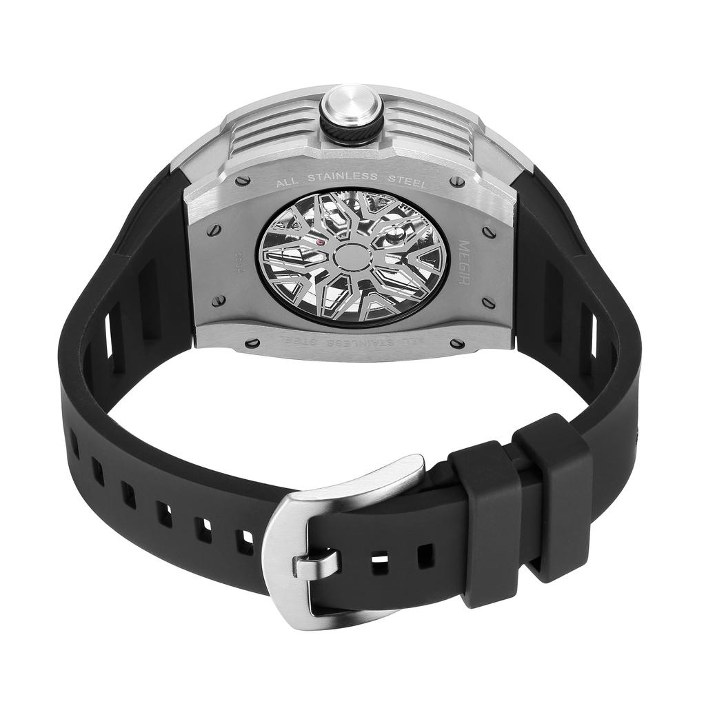 MEGIR Brand Automatic Movement Watch for Men Fashion Waterproof Stainless Steel Case Mechanical Wristwatch Montre Homme 8604