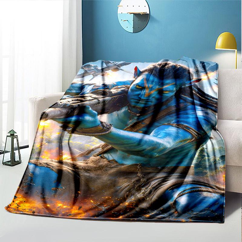 Avatar Pattern Blanket for Home Decoration, Bed, Sofa, Car Travel, Camping, Suitable for All Seasons, Birthday Christmas Gift
