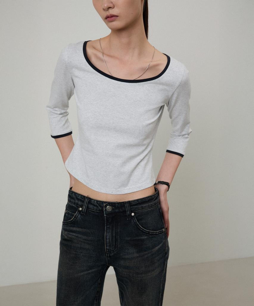 LMOOD WOMEN Dolly Three-Quarter Ringer T-Shirt (2 Colors)
