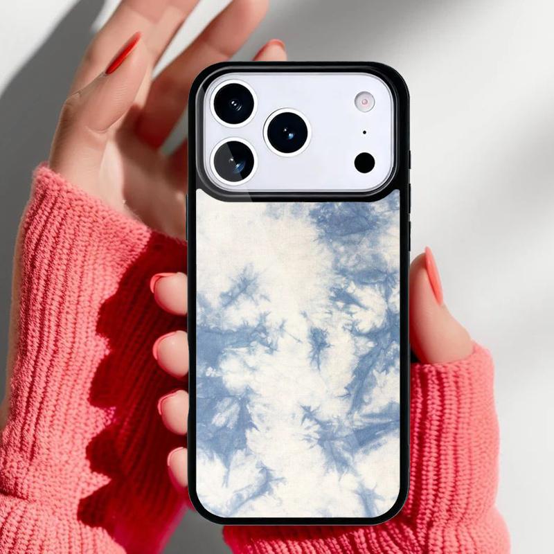 Синий чехол для телефона с тай-дай для iPhone 17 16 15 14 13 Pro Max Задняя крышка для 12 11 Pro Coque