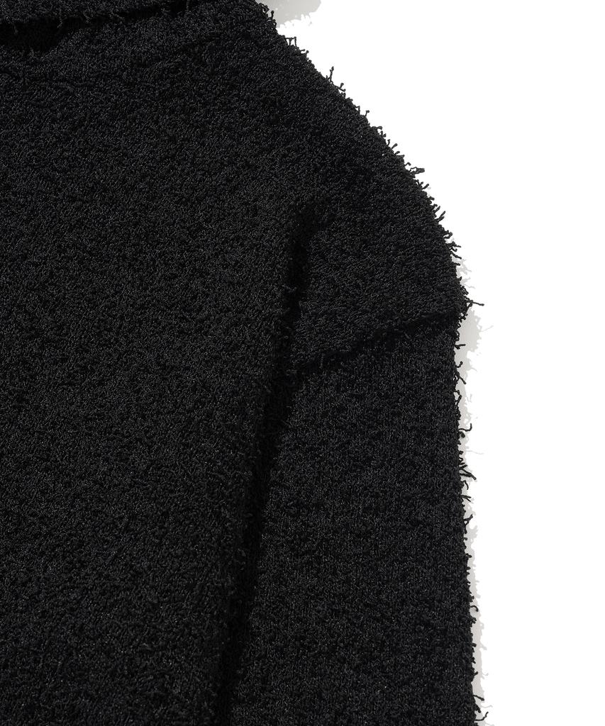 KNITTED Tail Hoodie Knit Black