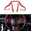 3 шт. Накладка на рулевое колесо салона автомобиля, красная, декор для рестайлинга интерьера автомобиля для Honda Civic 10-го поколения 2016-2018