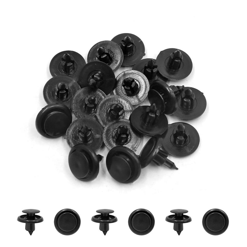 uxcell Clips, 0.3 inch (7 mm) Hole Diameter, Automotive Black Plastic Clips, Bumpers, Fenders, Fasteners, Rivets, Pack of 20