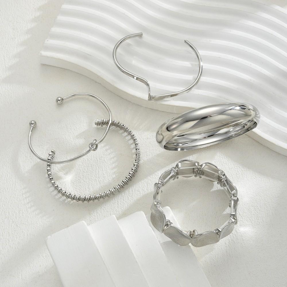 5Pcs/Set Gold Color Knot Cuff Bracelets Metal Women's Hand Bracelet  Jewelry Gifts