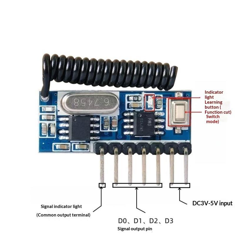 4 Channel Rf Wireless Decoding Receiver Module High Sensitivity Stable Performance For Diy Electronic Projects Remote Control