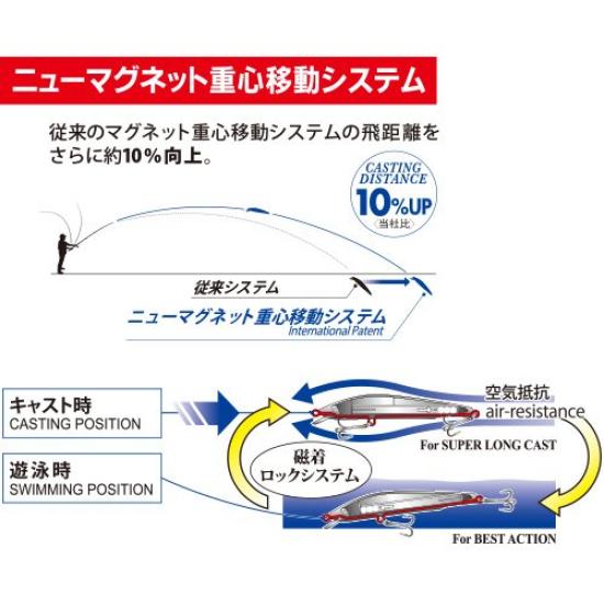 YO-ZURI Морская приманка Mag Darter Плавающая 125мм Цвет Кефаль Смещение центра тяжести