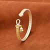 Sterling Silver Gourd Bracelet with Gold Inlay – Openable Fu Lu Design for Women, Light Luxury Gift.