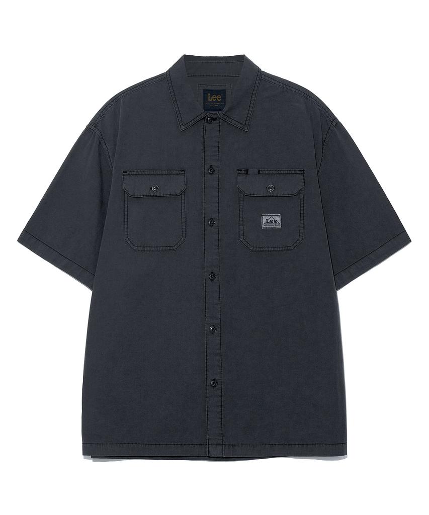 LEE Two-Pocket Dyed Short Sleeve Shirt Charcoal