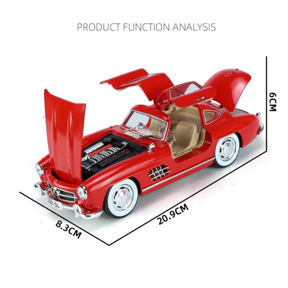1/24 Mercedes Benz 300SL Alloy Classic Vintage Car Model Car Модель автомобиля литая металлическая инерционная со звуком и светом для детей в подарок