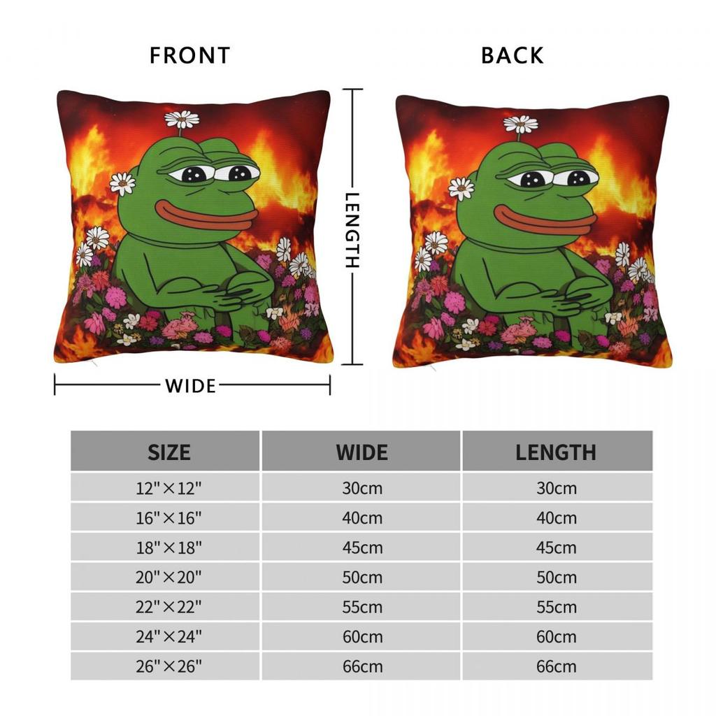 Pillow Case Sad P-Pepe Frog Meme Soft Pillow Cover Retro Trendy Cushion Cover Pattern Pillowcases For Sofa Bedroom Home Decor